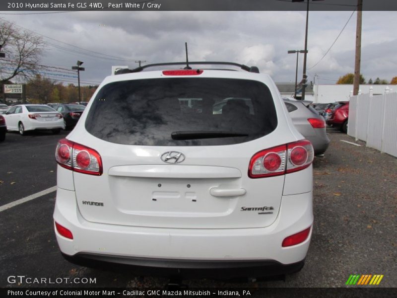 Pearl White / Gray 2010 Hyundai Santa Fe GLS 4WD