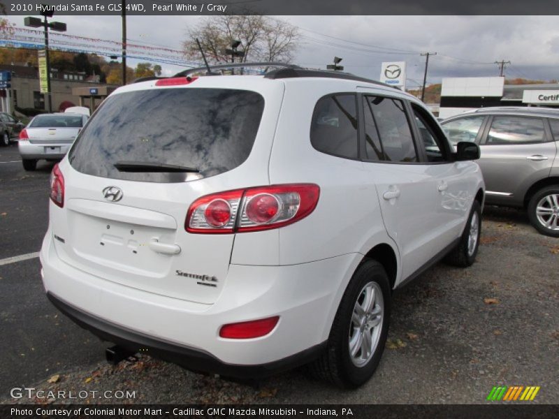 Pearl White / Gray 2010 Hyundai Santa Fe GLS 4WD