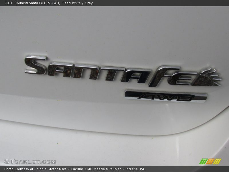 Pearl White / Gray 2010 Hyundai Santa Fe GLS 4WD