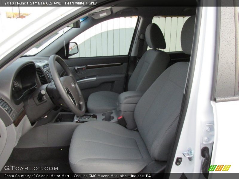 Pearl White / Gray 2010 Hyundai Santa Fe GLS 4WD