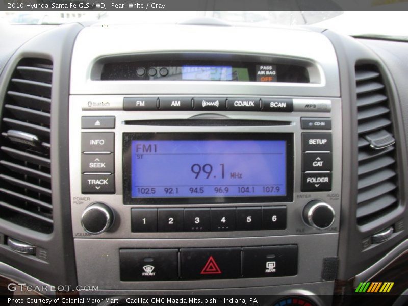 Pearl White / Gray 2010 Hyundai Santa Fe GLS 4WD