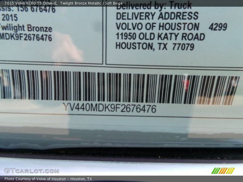 Twilight Bronze Metallic / Soft Beige 2015 Volvo XC60 T5 Drive-E
