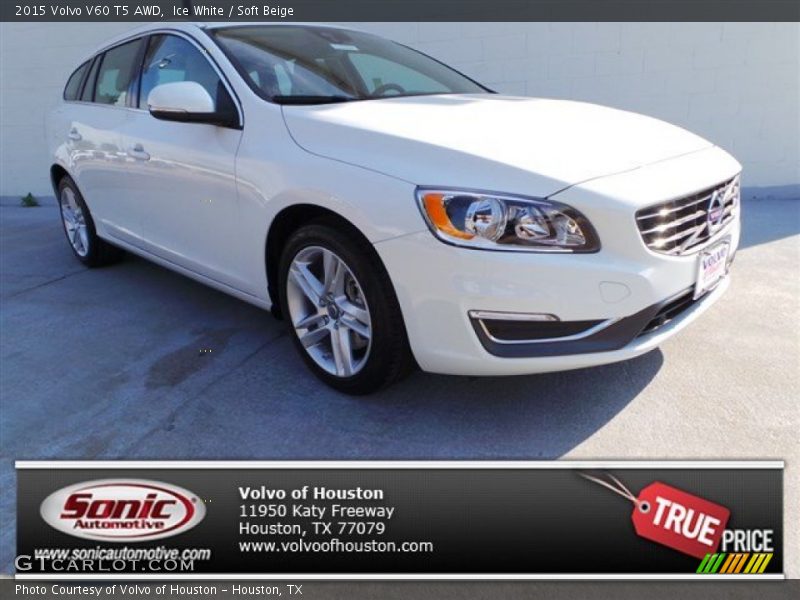 Ice White / Soft Beige 2015 Volvo V60 T5 AWD