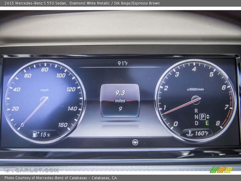 Diamond White Metallic / Silk Beige/Espresso Brown 2015 Mercedes-Benz S 550 Sedan