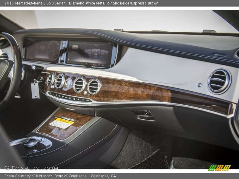 Diamond White Metallic / Silk Beige/Espresso Brown 2015 Mercedes-Benz S 550 Sedan