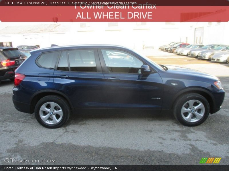 Deep Sea Blue Metallic / Sand Beige Nevada Leather 2011 BMW X3 xDrive 28i