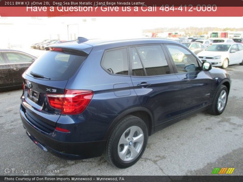 Deep Sea Blue Metallic / Sand Beige Nevada Leather 2011 BMW X3 xDrive 28i