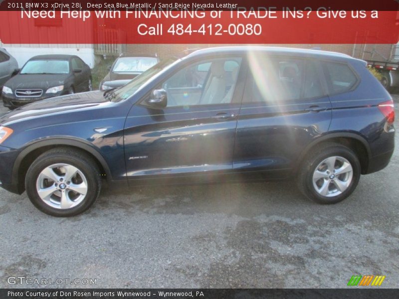 Deep Sea Blue Metallic / Sand Beige Nevada Leather 2011 BMW X3 xDrive 28i