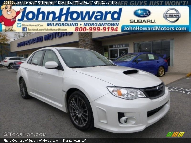 Satin White Pearl / WRX Carbon Black 2013 Subaru Impreza WRX Premium 4 Door