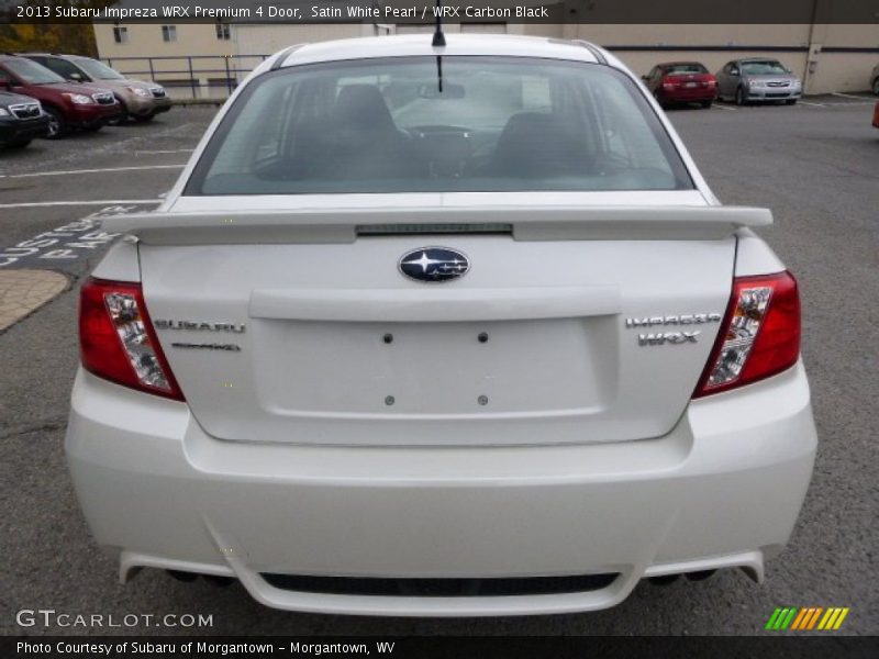 Satin White Pearl / WRX Carbon Black 2013 Subaru Impreza WRX Premium 4 Door