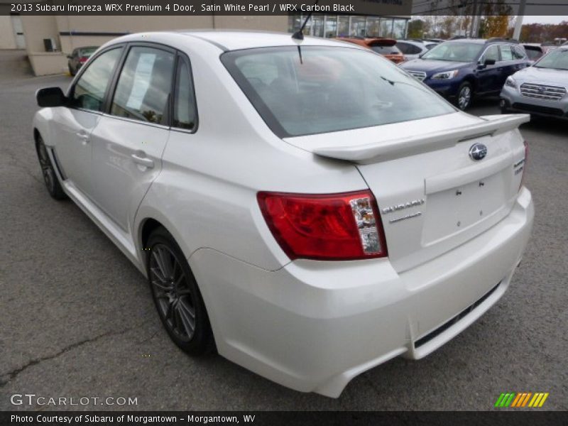 Satin White Pearl / WRX Carbon Black 2013 Subaru Impreza WRX Premium 4 Door