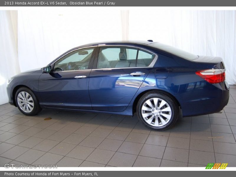 Obsidian Blue Pearl / Gray 2013 Honda Accord EX-L V6 Sedan