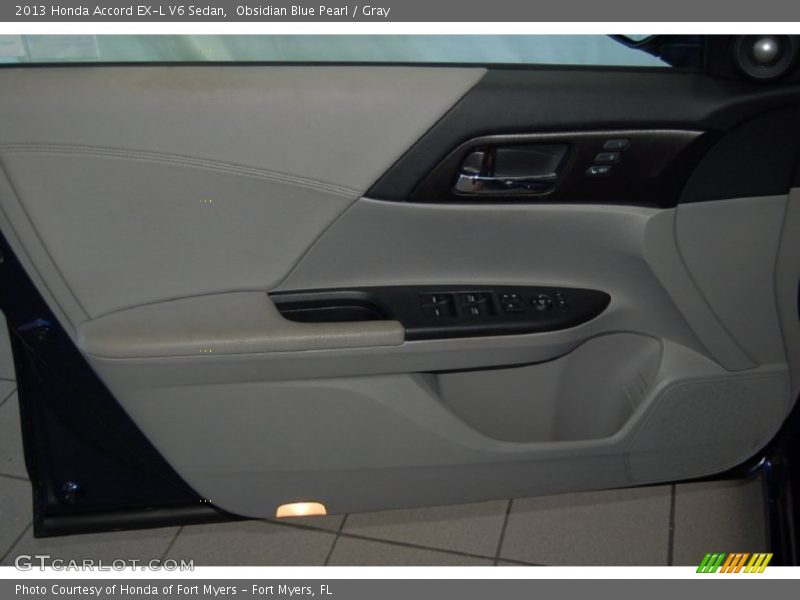 Obsidian Blue Pearl / Gray 2013 Honda Accord EX-L V6 Sedan