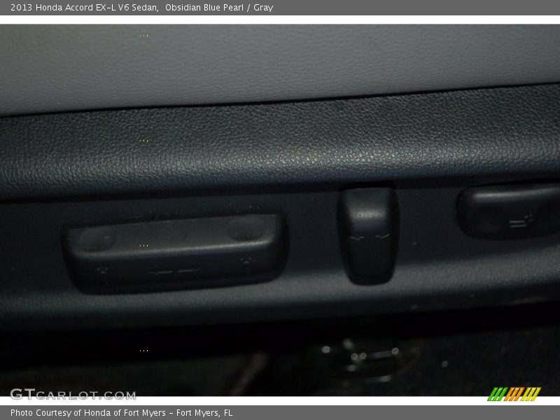 Obsidian Blue Pearl / Gray 2013 Honda Accord EX-L V6 Sedan