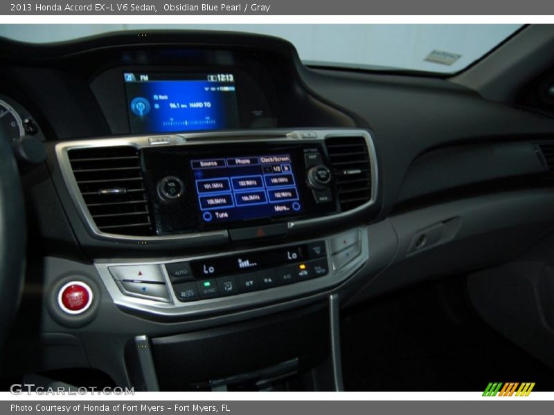 Obsidian Blue Pearl / Gray 2013 Honda Accord EX-L V6 Sedan