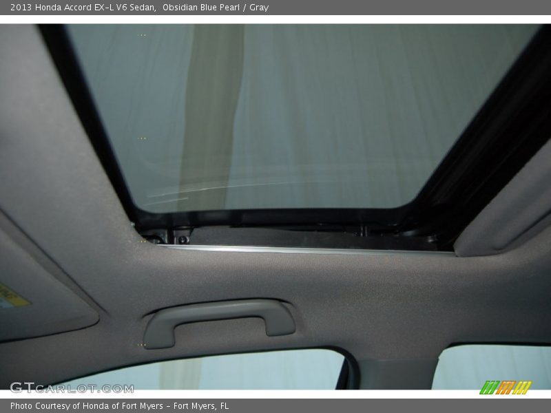 Obsidian Blue Pearl / Gray 2013 Honda Accord EX-L V6 Sedan