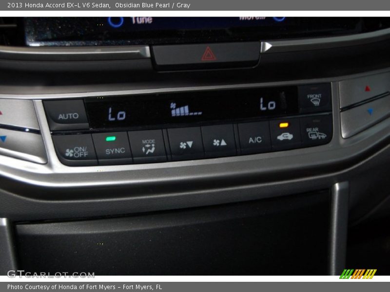 Obsidian Blue Pearl / Gray 2013 Honda Accord EX-L V6 Sedan