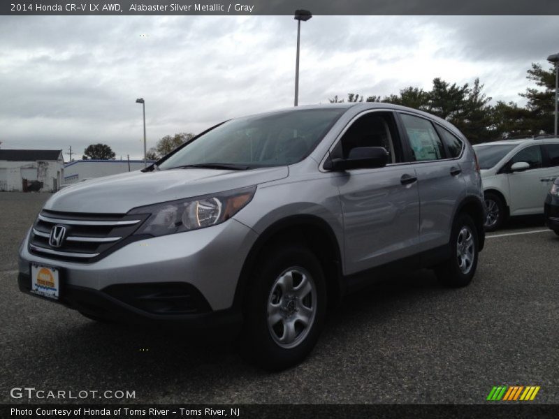 Alabaster Silver Metallic / Gray 2014 Honda CR-V LX AWD