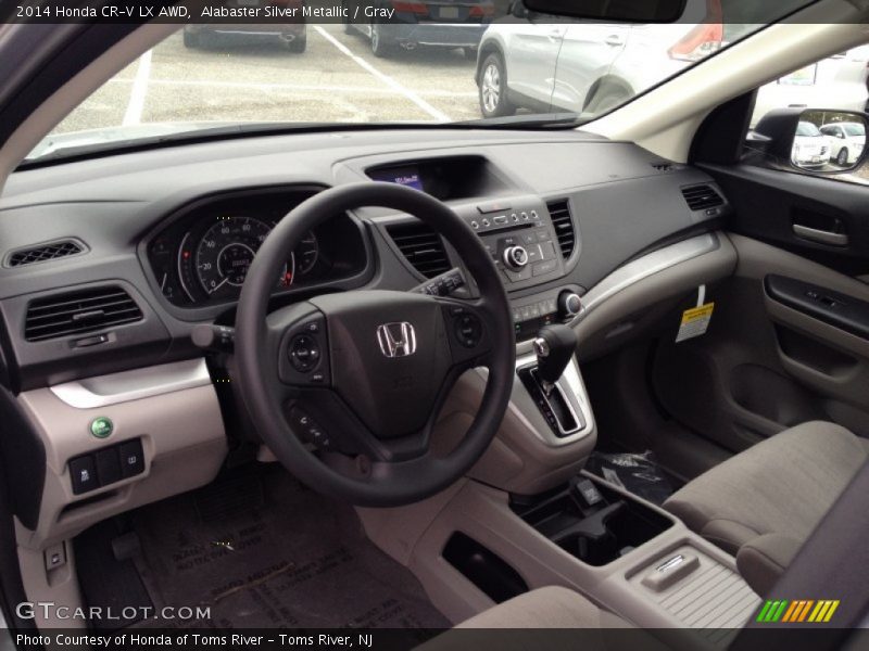 Alabaster Silver Metallic / Gray 2014 Honda CR-V LX AWD