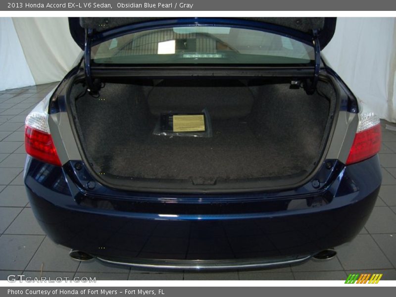 Obsidian Blue Pearl / Gray 2013 Honda Accord EX-L V6 Sedan