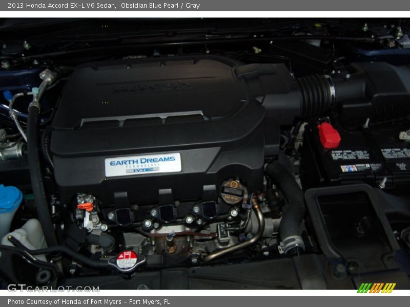 Obsidian Blue Pearl / Gray 2013 Honda Accord EX-L V6 Sedan
