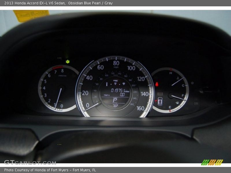 Obsidian Blue Pearl / Gray 2013 Honda Accord EX-L V6 Sedan