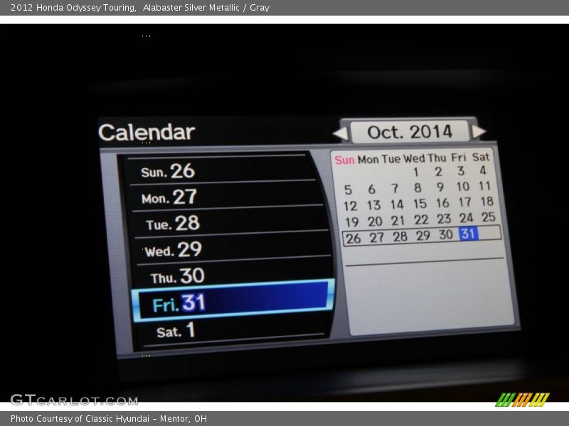 Alabaster Silver Metallic / Gray 2012 Honda Odyssey Touring