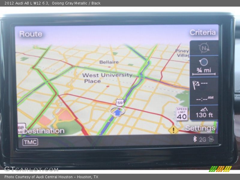 Navigation of 2012 A8 L W12 6.3