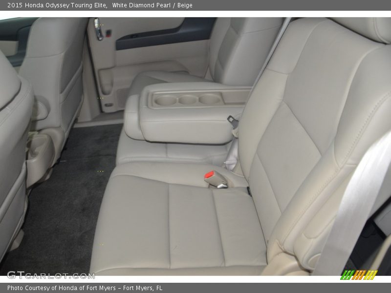 White Diamond Pearl / Beige 2015 Honda Odyssey Touring Elite