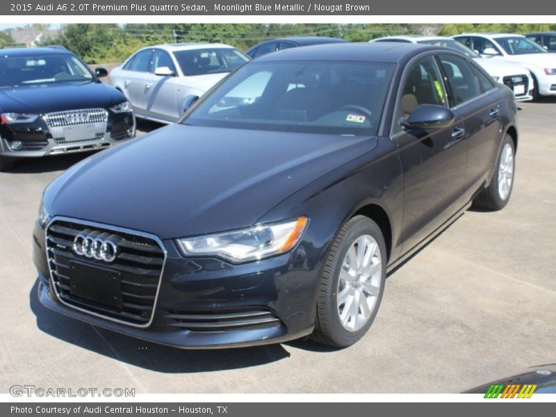 Moonlight Blue Metallic / Nougat Brown 2015 Audi A6 2.0T Premium Plus quattro Sedan