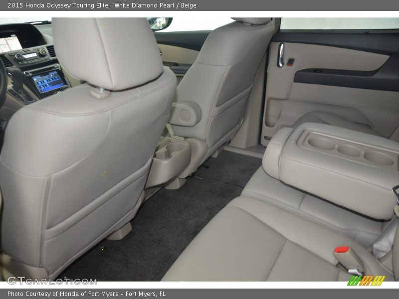 White Diamond Pearl / Beige 2015 Honda Odyssey Touring Elite