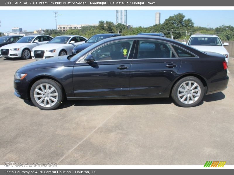 Moonlight Blue Metallic / Nougat Brown 2015 Audi A6 2.0T Premium Plus quattro Sedan