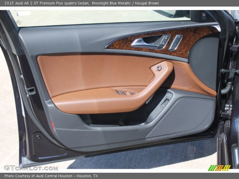 Moonlight Blue Metallic / Nougat Brown 2015 Audi A6 2.0T Premium Plus quattro Sedan