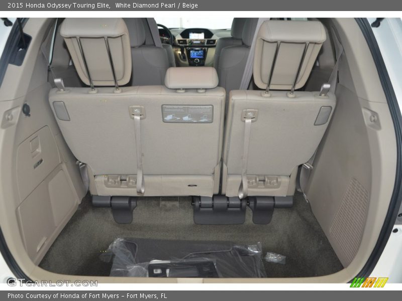 White Diamond Pearl / Beige 2015 Honda Odyssey Touring Elite