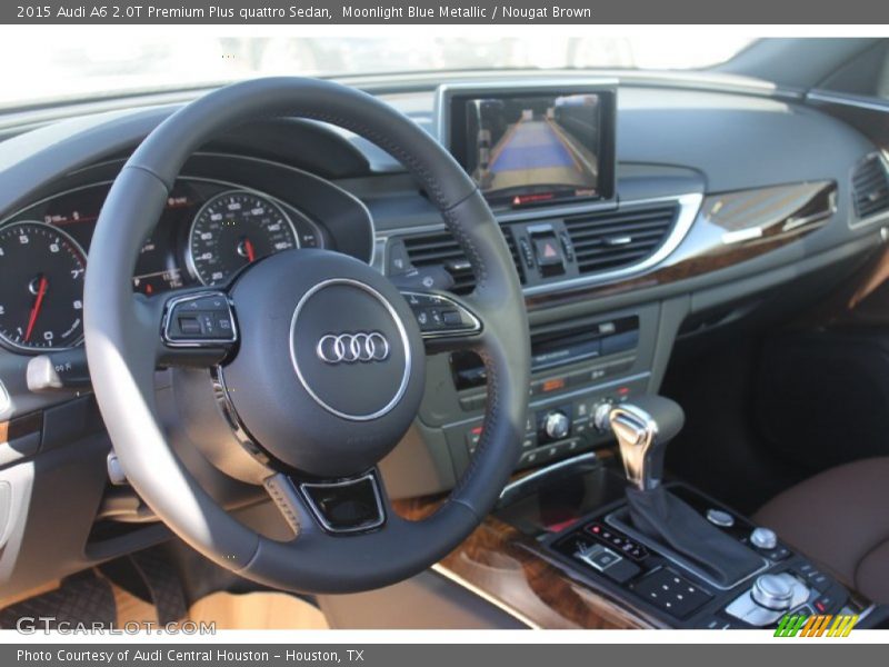 Moonlight Blue Metallic / Nougat Brown 2015 Audi A6 2.0T Premium Plus quattro Sedan