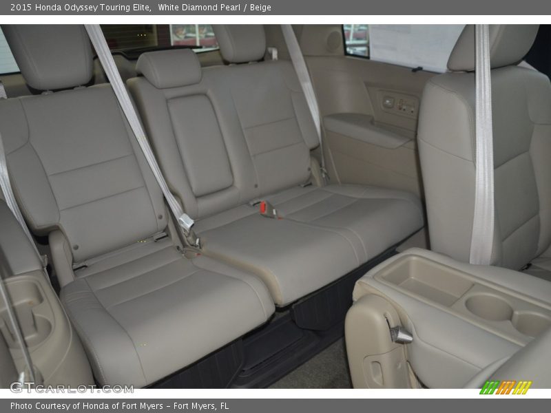 White Diamond Pearl / Beige 2015 Honda Odyssey Touring Elite