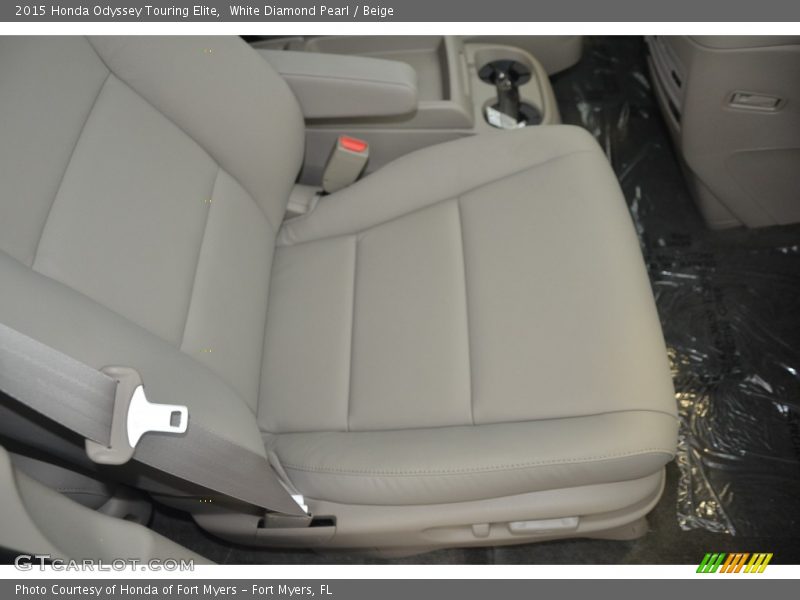 White Diamond Pearl / Beige 2015 Honda Odyssey Touring Elite