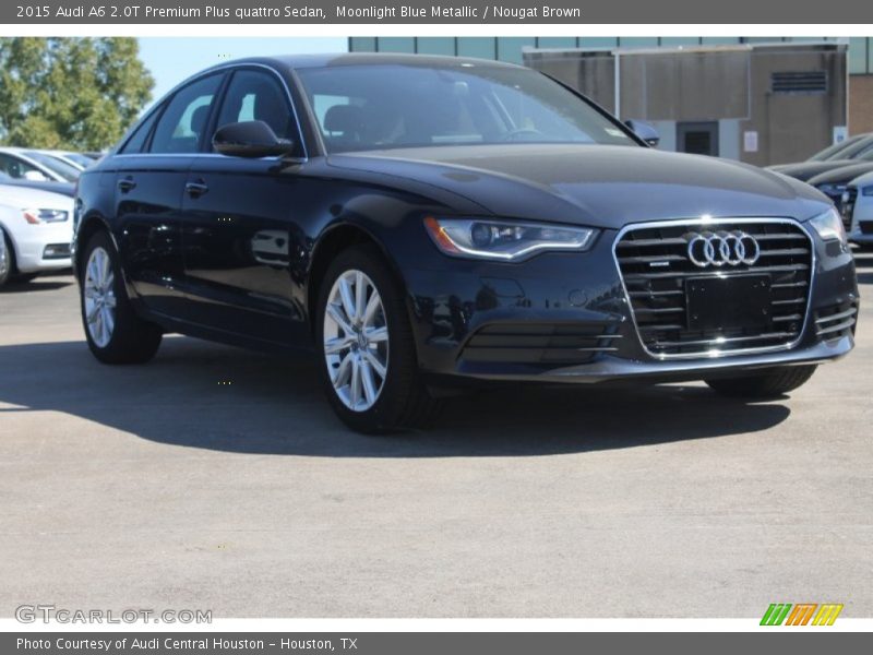Moonlight Blue Metallic / Nougat Brown 2015 Audi A6 2.0T Premium Plus quattro Sedan