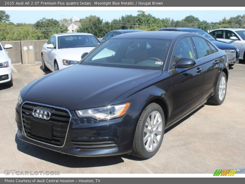 Moonlight Blue Metallic / Nougat Brown 2015 Audi A6 2.0T Premium Plus quattro Sedan