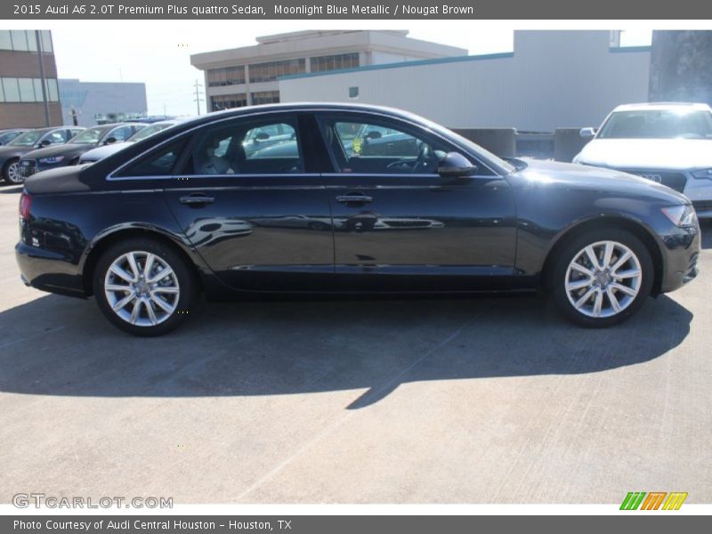 Moonlight Blue Metallic / Nougat Brown 2015 Audi A6 2.0T Premium Plus quattro Sedan