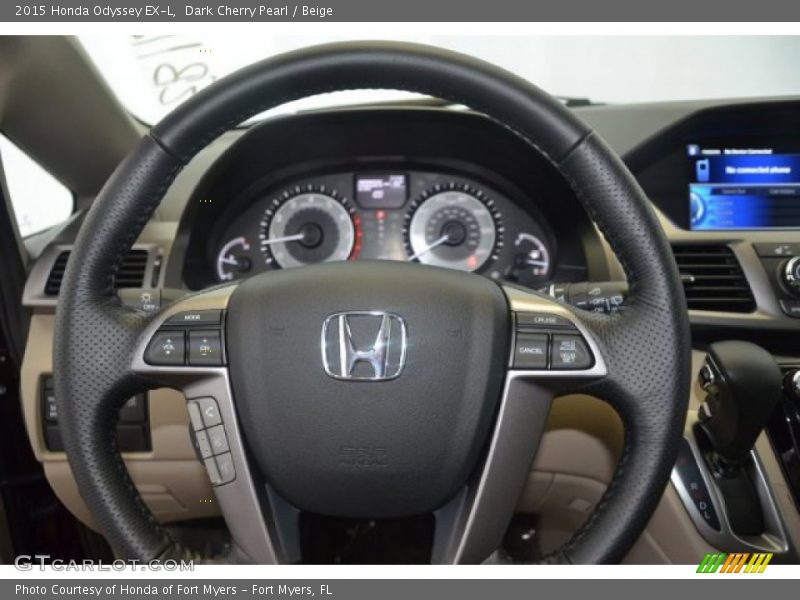 Dark Cherry Pearl / Beige 2015 Honda Odyssey EX-L