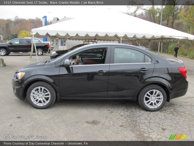 Black Granite Metallic / Jet Black/Brick 2015 Chevrolet Sonic LT Sedan