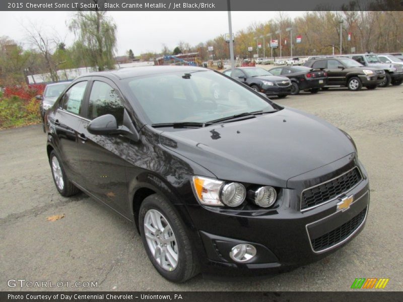Black Granite Metallic / Jet Black/Brick 2015 Chevrolet Sonic LT Sedan