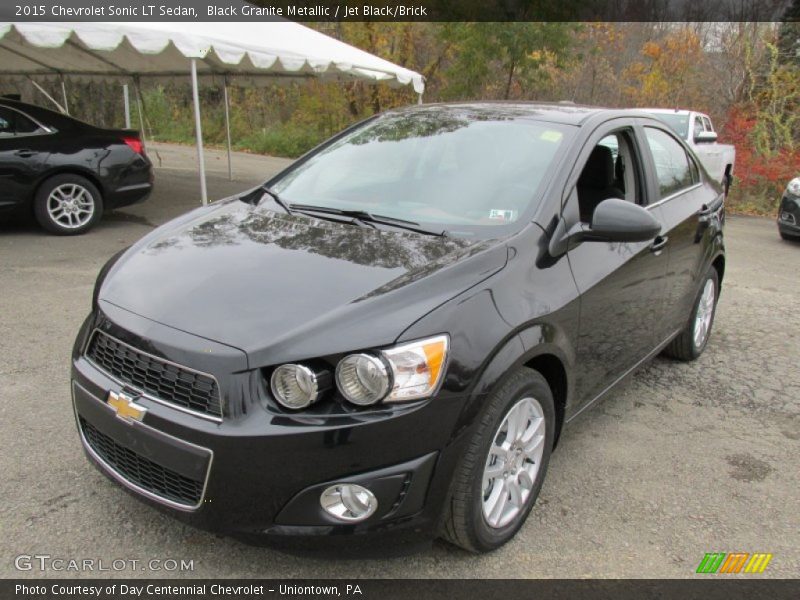 Black Granite Metallic / Jet Black/Brick 2015 Chevrolet Sonic LT Sedan