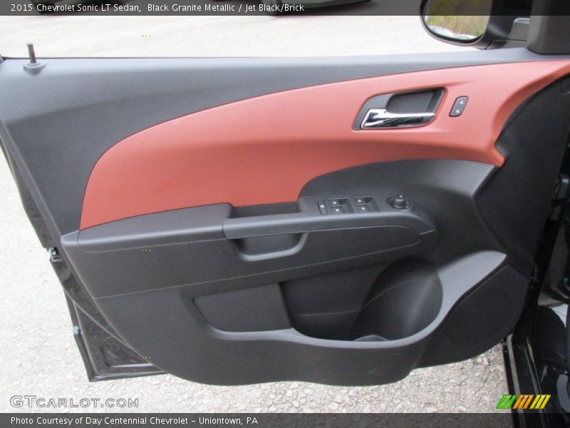 Black Granite Metallic / Jet Black/Brick 2015 Chevrolet Sonic LT Sedan