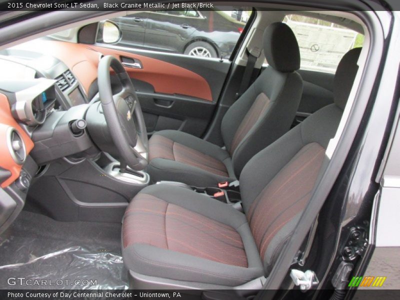 Black Granite Metallic / Jet Black/Brick 2015 Chevrolet Sonic LT Sedan