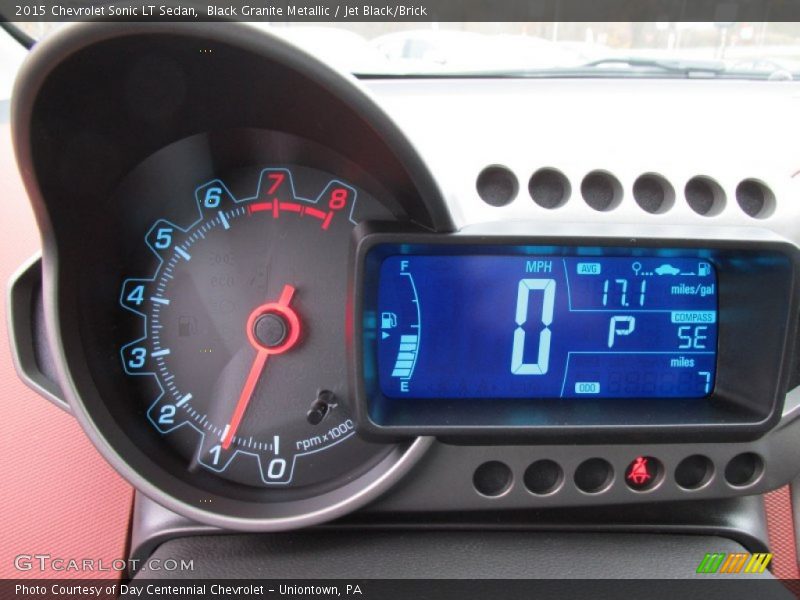 Black Granite Metallic / Jet Black/Brick 2015 Chevrolet Sonic LT Sedan