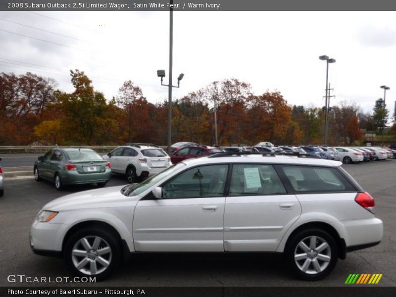 Satin White Pearl / Warm Ivory 2008 Subaru Outback 2.5i Limited Wagon