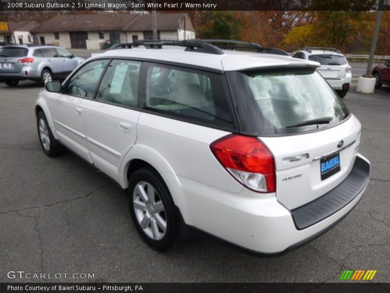 Satin White Pearl / Warm Ivory 2008 Subaru Outback 2.5i Limited Wagon