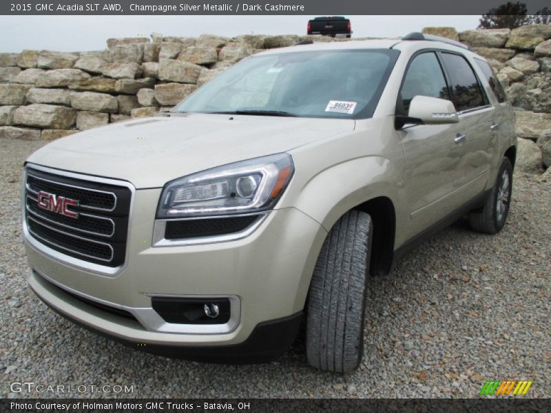 Champagne Silver Metallic / Dark Cashmere 2015 GMC Acadia SLT AWD